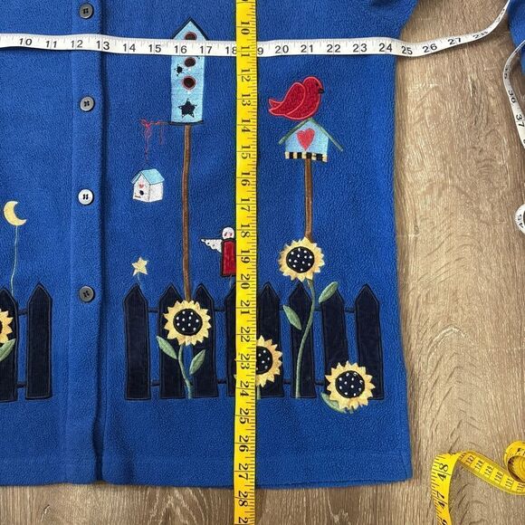 vintage the quacker factory fleece embroidered button front jacket - Picture 5 of 5